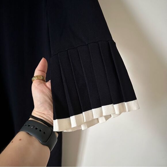 COS Pleated Sleeves Knitted Dress In Deep Navy Blue Size M - Picture 7 of 9